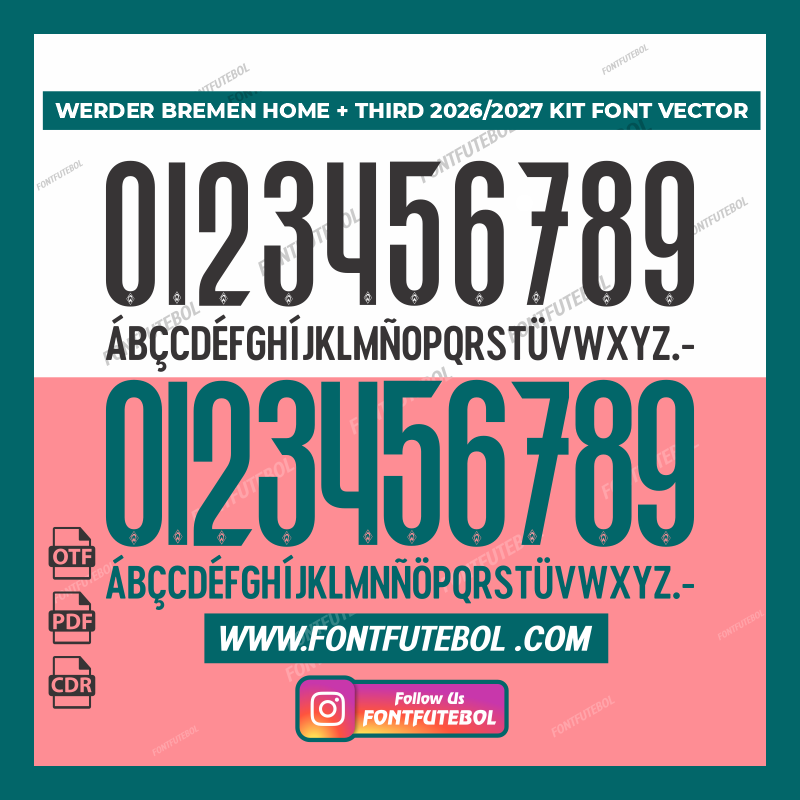 WERDER BREMEN HOME/THIRD 2026/2027 FONT VECTOR