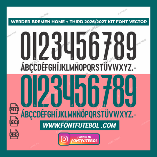 WERDER BREMEN HOME/THIRD 2026/2027 FONT VECTOR