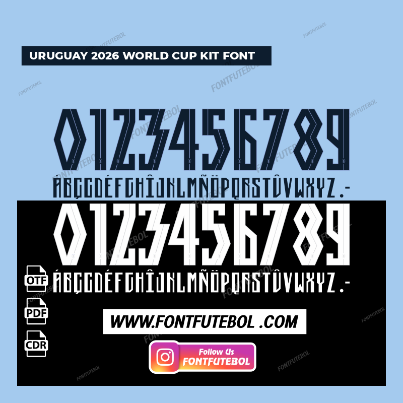 URUGUAY 2026 WORLD CUP KIT FONT