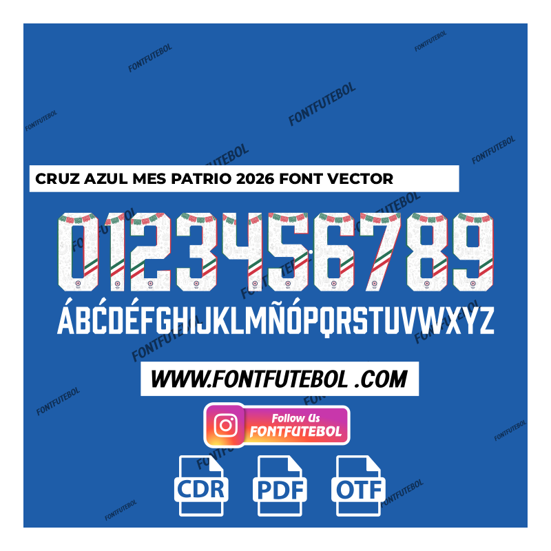 CRUZ AZUL MES PATRIO 2026/2027 FONT VECTOR