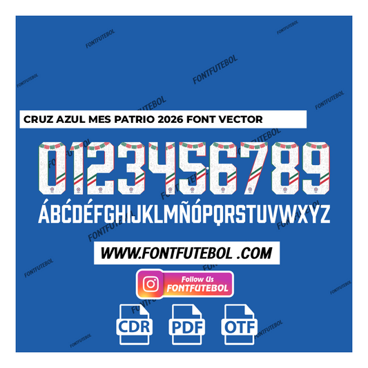 CRUZ AZUL MES PATRIO 2026/2027 FONT VECTOR