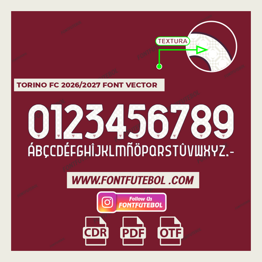 TORINO FC 2026/2027 FONT VECTOR