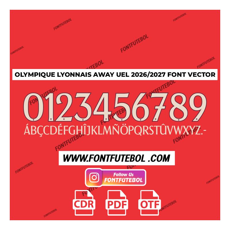 OLYMPIQUE LYONNAIS AWAY UEL 2026/2027 FONT VECTOR