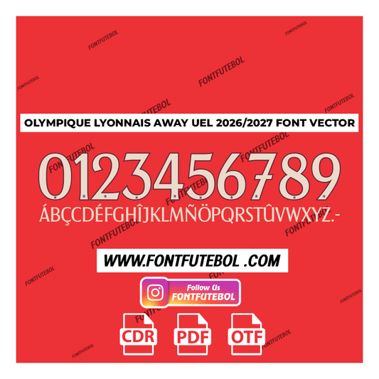 OLYMPIQUE LYONNAIS AWAY UEL 2026/2027 FONT VECTOR
