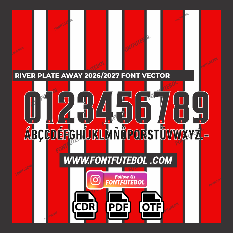 RIVER PLATE AWAY 2026/2027 FONT VECTOR
