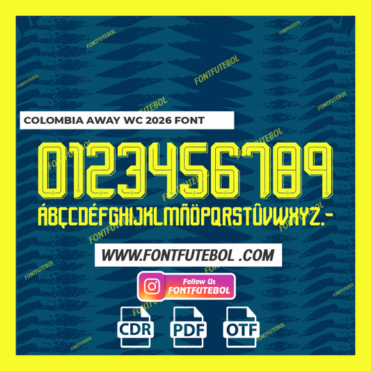 COLOMBIA AWAY  WC 2026 FONT