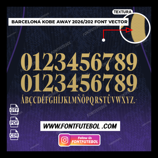 FC BARCELONA UCL AWAY KOBE 2026/2027 FONT VECTOR