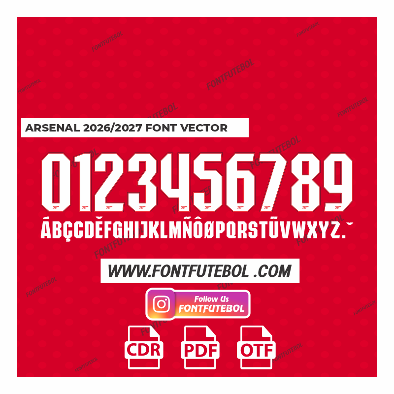 ARSENAL 2026/2027 FONT VECTOR