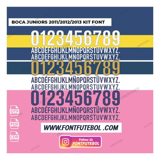 BOCA JUNIORS 2011/2012/2013 KIT FONT VECTOR