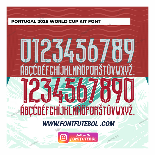 PORTUGAL WORLD CUP  2026 KIT FONT