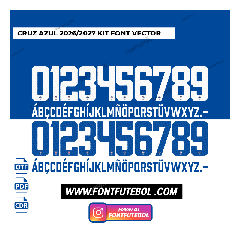 CRUZ AZUL 2026/2027 KIT FONT VECTOR