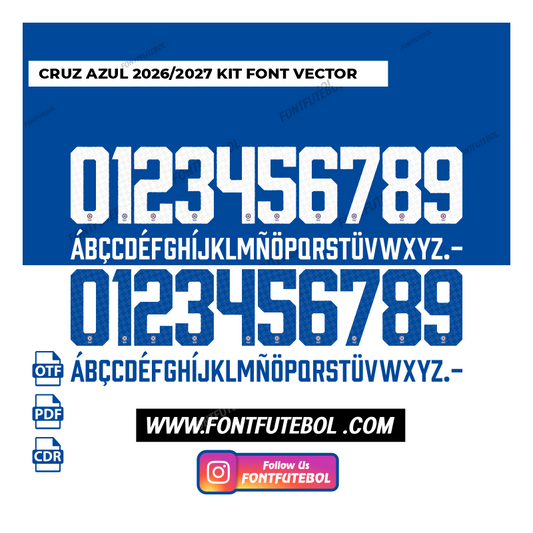 CRUZ AZUL 2026/2027 KIT FONT VECTOR