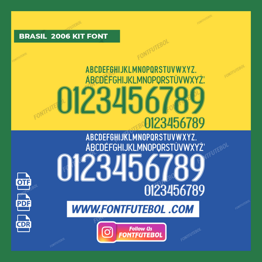 BRASIL WORLD CUP 2006 KIT FONT VECTOR