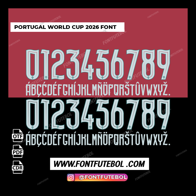 PORTUGAL WORLD CUP  2026 v1 v2 KIT FONT