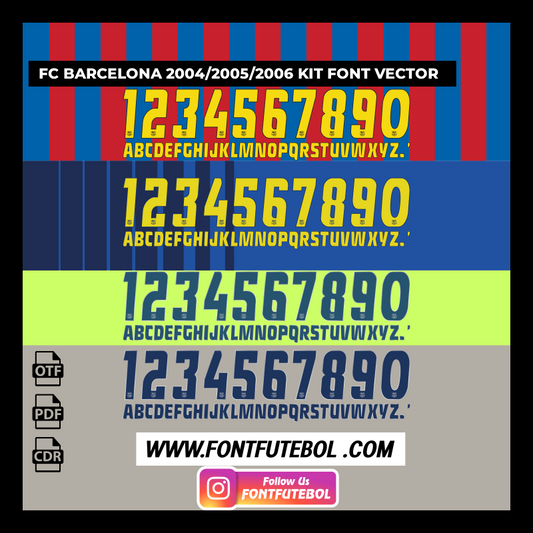FC BARCELONA 2004/2005/2006 KIT FONT VECTOR