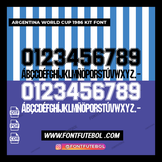 ARGENTINA WORLD CUP 1986 KIT FONT