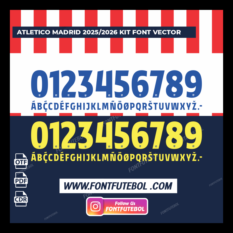 ATLÉTICO MADRID 2025/2026 KIT FONT VECTOR