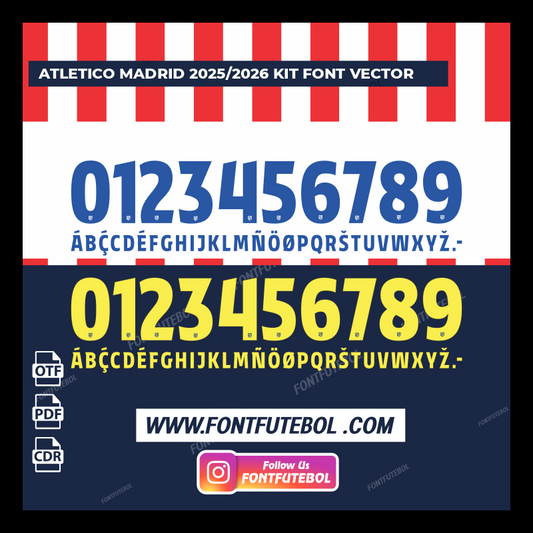 ATLÉTICO MADRID 2025/2026 KIT FONT VECTOR