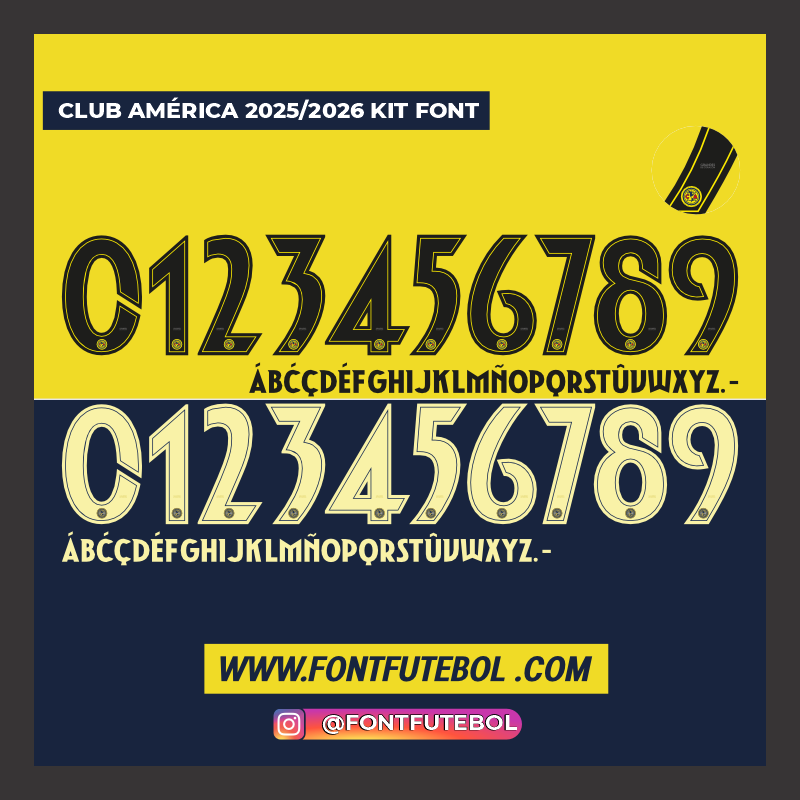 CLUB AMÉRICA 2025/2026 KIT FONT