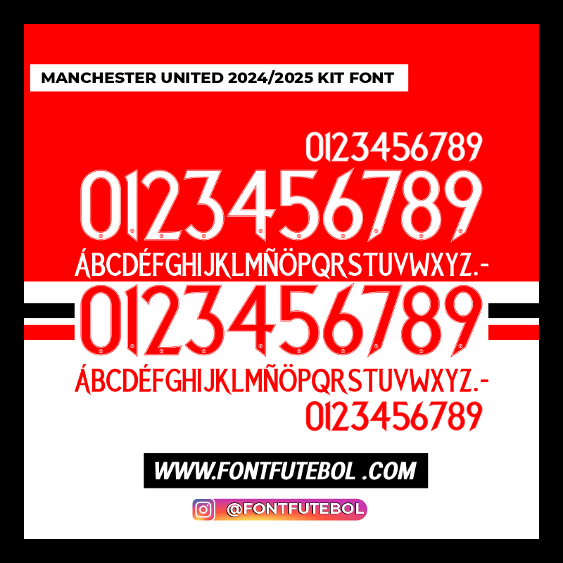 MANCHESTER UNITED 2024/2025 FONT KIT