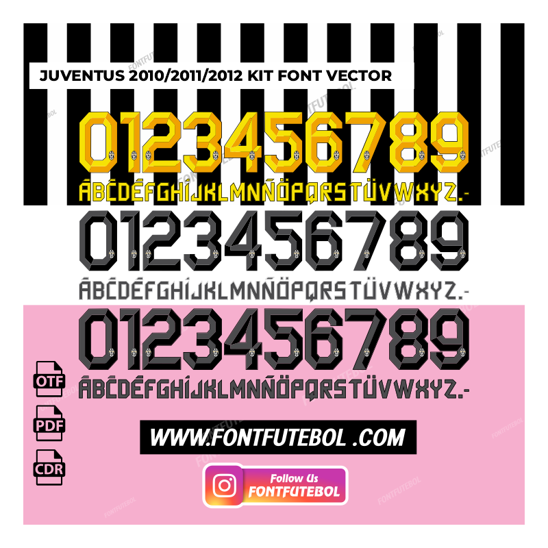 JUVENTUS 2010/2011/2012 KIT FONT VECTOR