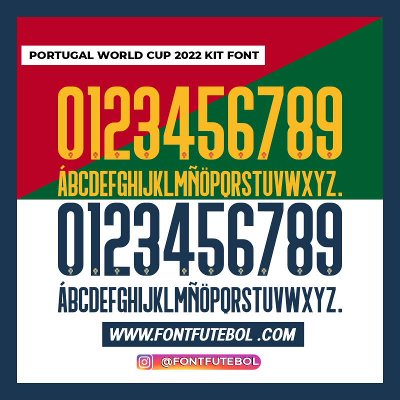 PORTUGAL WORLD CUP 2022 KIT FONT