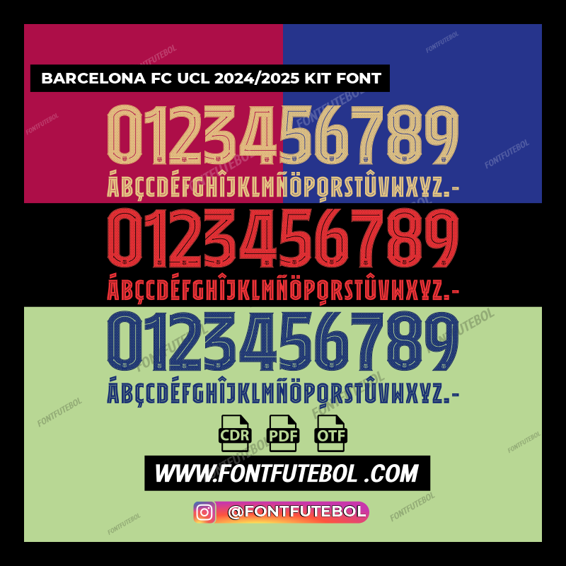 BARCELONA FC UCL 2024/2025 KIT FONT