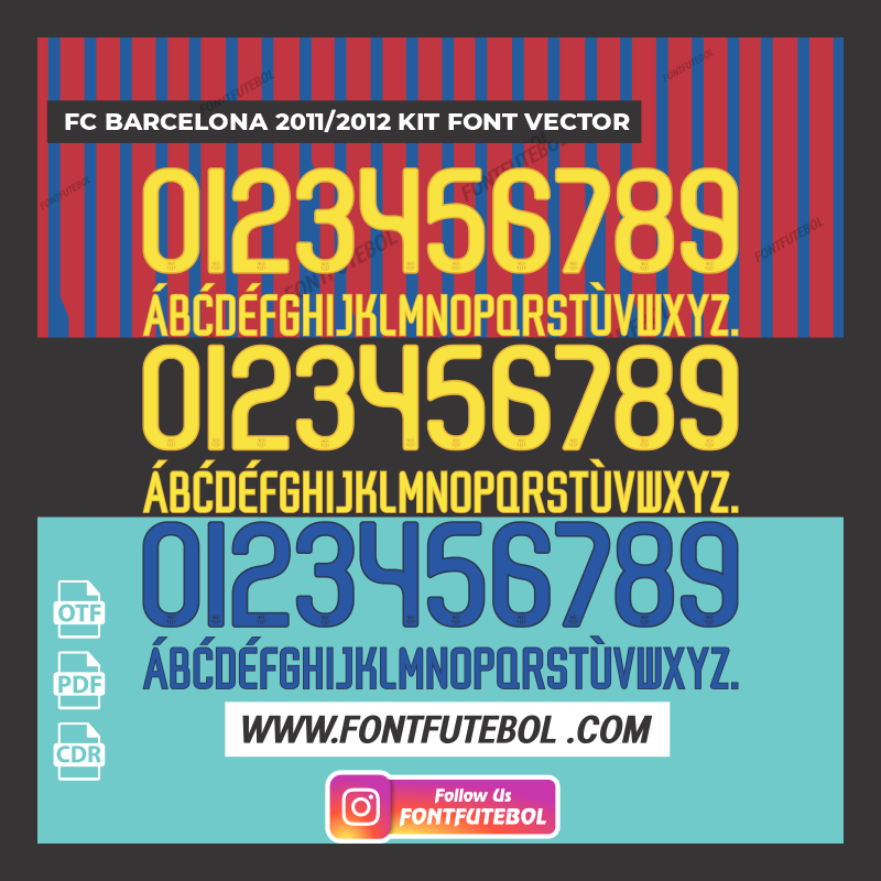 FC BARCELONA 2011/2012 KIT FONT VECTOR