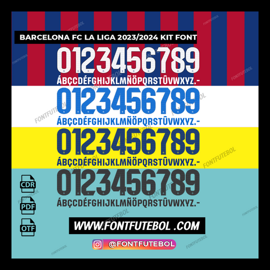 BARCELONA FC LA LIGA 2023/2024 FONT KIT