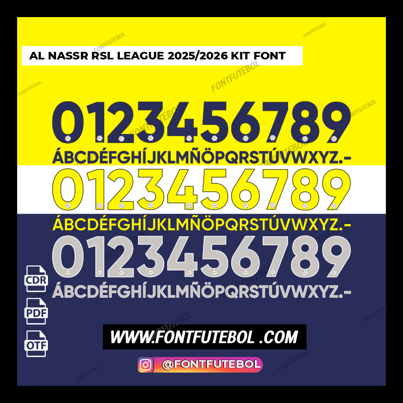 AL NASSR RSL LEAGUE 2025/2026 KIT FONT
