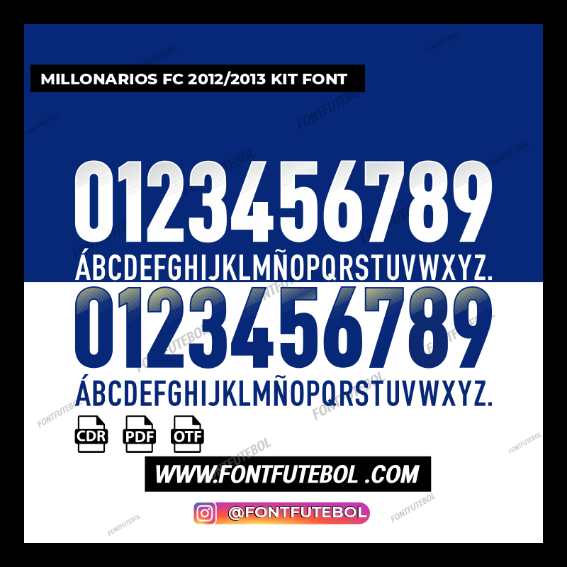 MILLONARIOS FC 2012/2013 KIT FONT