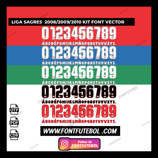 LIGA SAGRES 2008/2009/2010 KIT FONT VECTOR