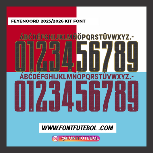 FEYENOORD 2025/2026 KIT FONT
