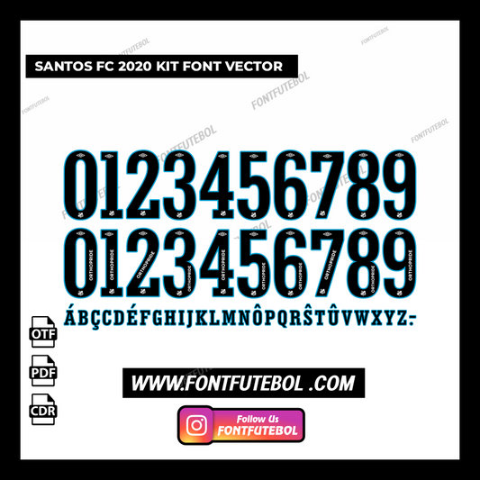 SANTOS FC 2020 KIT FONT VECTOR