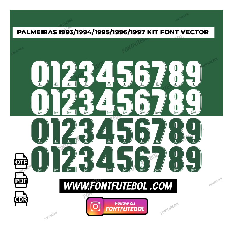 PALMEIRAS 1993/1994/1995/1996/1997 KIT FONT VECTOR