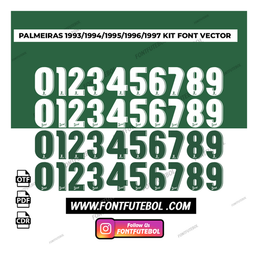 PALMEIRAS 1993/1994/1995/1996/1997 KIT FONT VECTOR