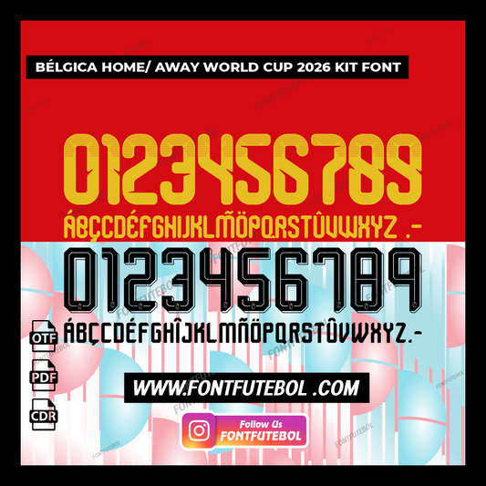 BÉLGICA HOME/AWAY 2026 WORLD CUP KIT FONT