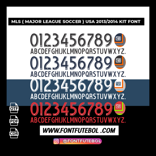 MLS ( MAJOR LEAGUE SOCCER) USA 2013/2014 KIT FONT