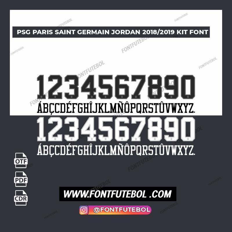 PSG PARIS SAINT GERMAIN JORDAN 2018/2019 KIT FONT