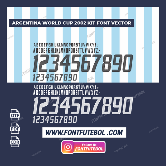 ARGENTINA WORLD CUP 2002 KIT FONT VECTOR