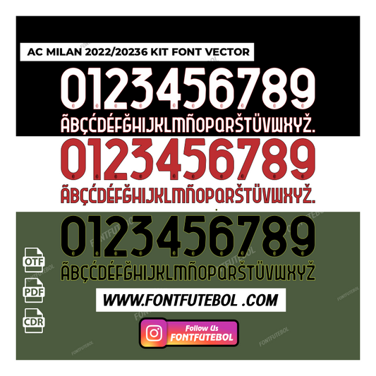 AC MILAN 2022/2023 KIT FONT VECTOR