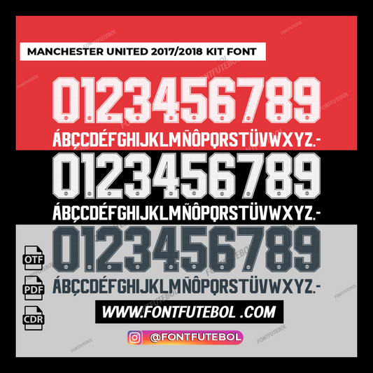 MANCHESTER UNITED 2017/2018 KIT FONT