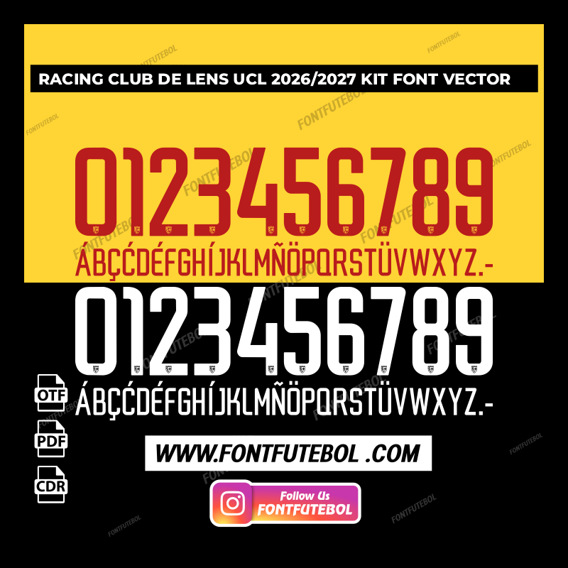 RACING CLUB DE LENS UCL 2026/2027 KIT FONT VECTOR