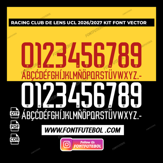 RACING CLUB DE LENS UCL 2026/2027 KIT FONT VECTOR