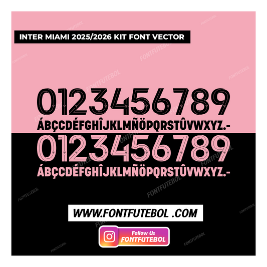 INTER MIAMI CLUB WORLD CUP 2025 KIT FONT VECTOR