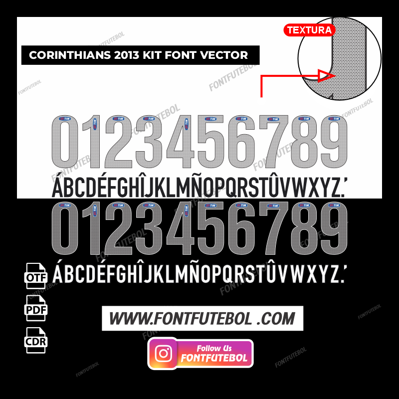 CORINTHIANS 2013 KIT FONT VECTOR