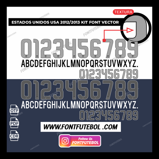UNITED STATES USA 2012/2013 FONT VECTOR KIT