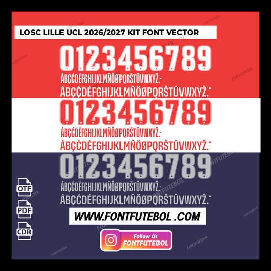 LOSC LILLE UCL 2026/2027 KIT FONT VECTOR