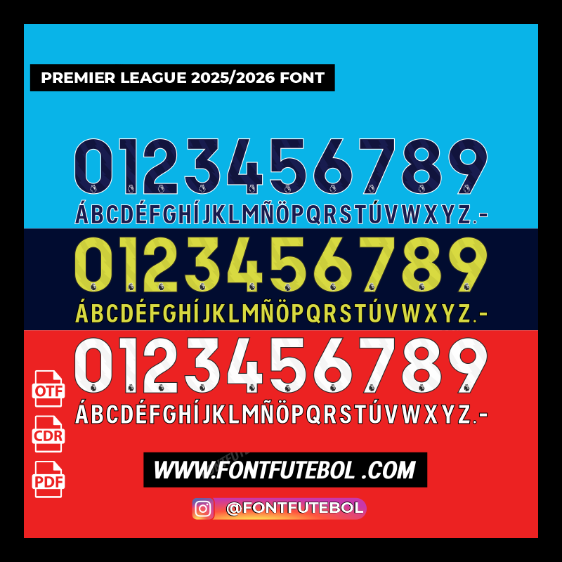 PREMIER LEAGUE 2025/2026 KIT FONT