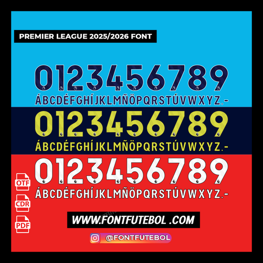 PREMIER LEAGUE 2025/2026 KIT FONT